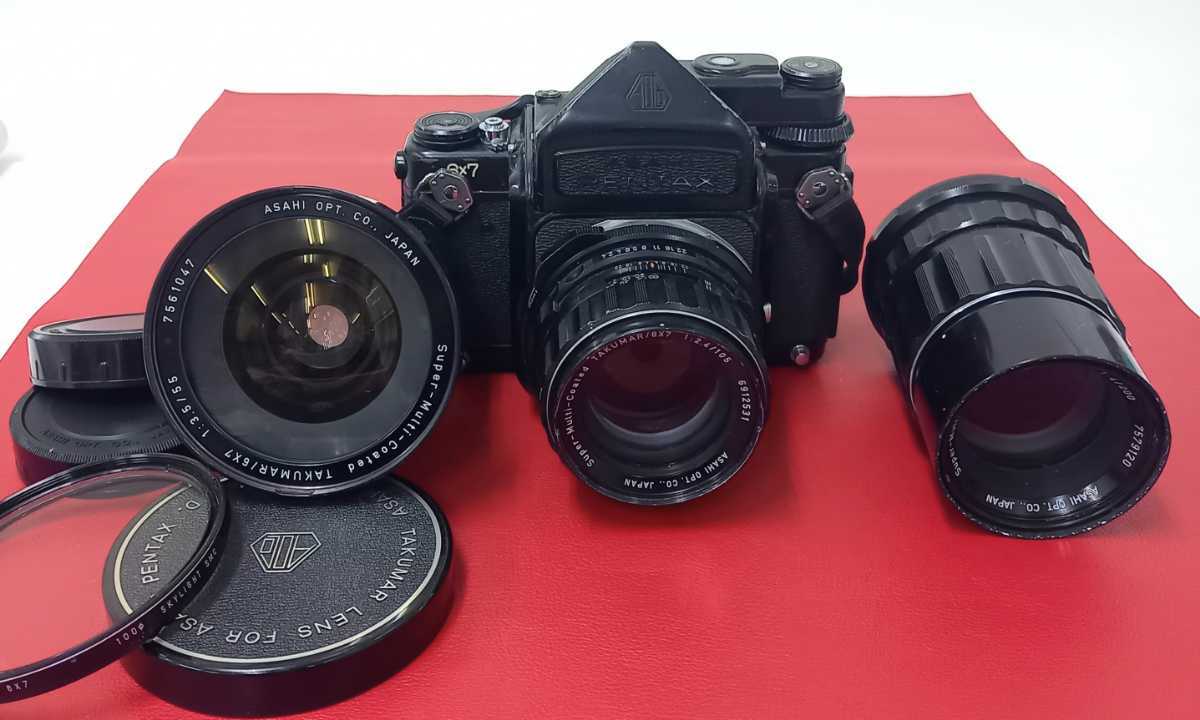 □B PENTAX 6x7 TTL ファインダー ボディ TAKUMAR 105mm F2.4 55mm F3