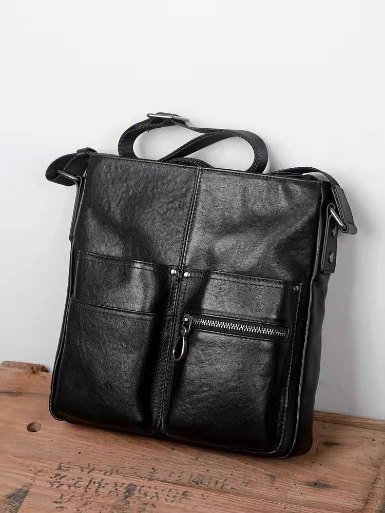新しいブランド 本革 ブラック 通勤通学 カジュアルバッグ 肩掛け鞄 大容量 PC収納 iPad対応 ビジネスバッグ 斜め掛け ショルダーバッグ  メンズ ショルダーバッグ