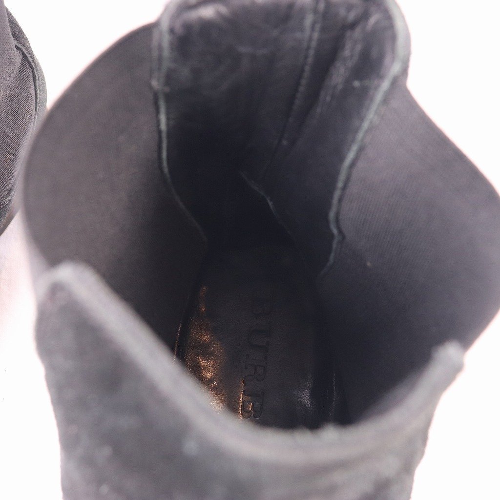 イタリア製 バーバリー 42 スエード チェルシー 27.0cm 位 サイドゴア Burberry 黒 レザー italy メンズ 中古靴 ds3173_画像10