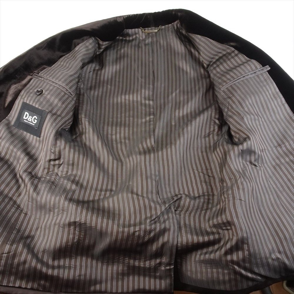 D&G ドルガバ ドレスジャケット シルク混紡 黒 ブラック 光沢 52