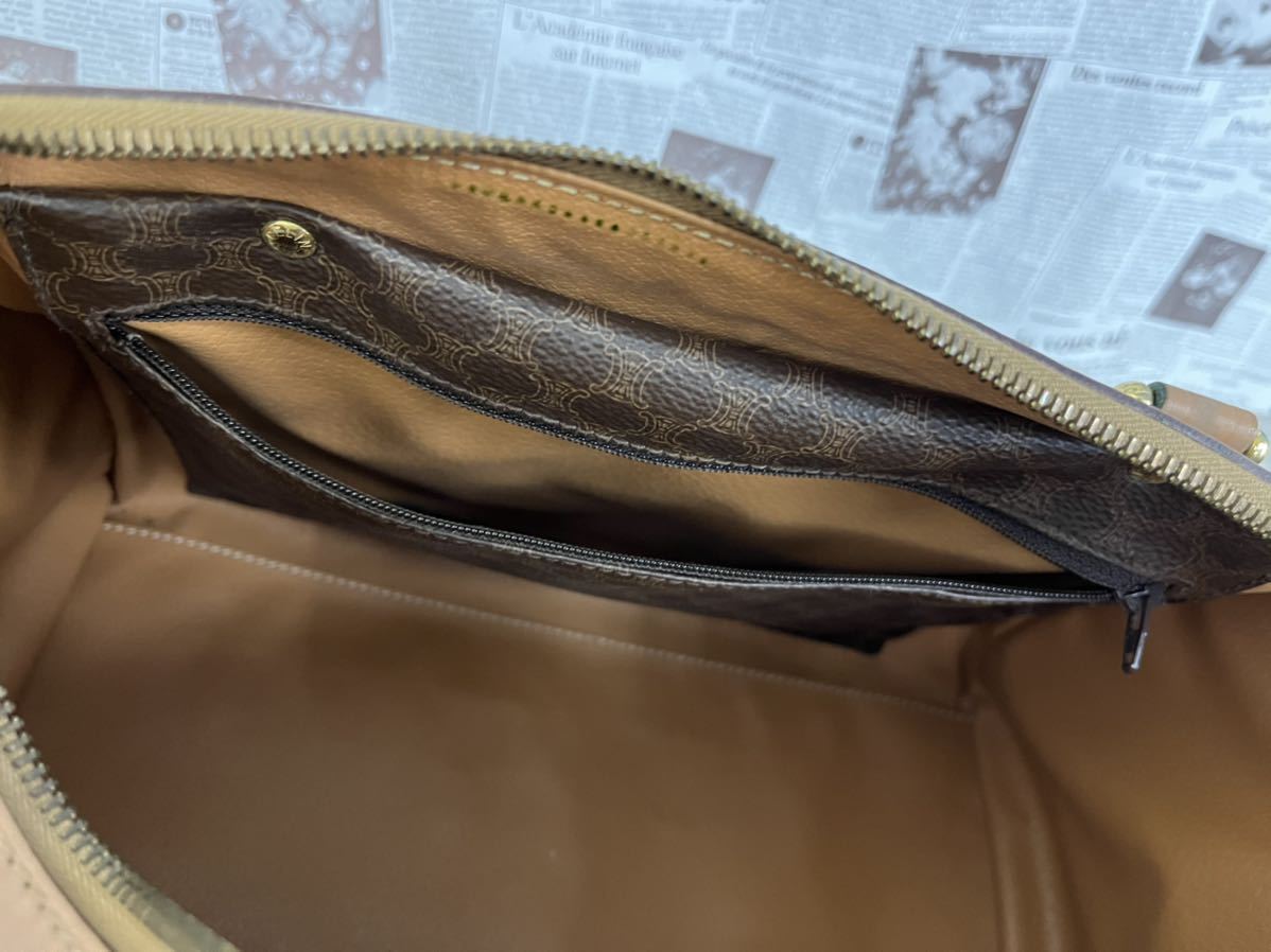極美品✳︎Celine ハンドバッグ ミニボストン レザーシボ革 ライト