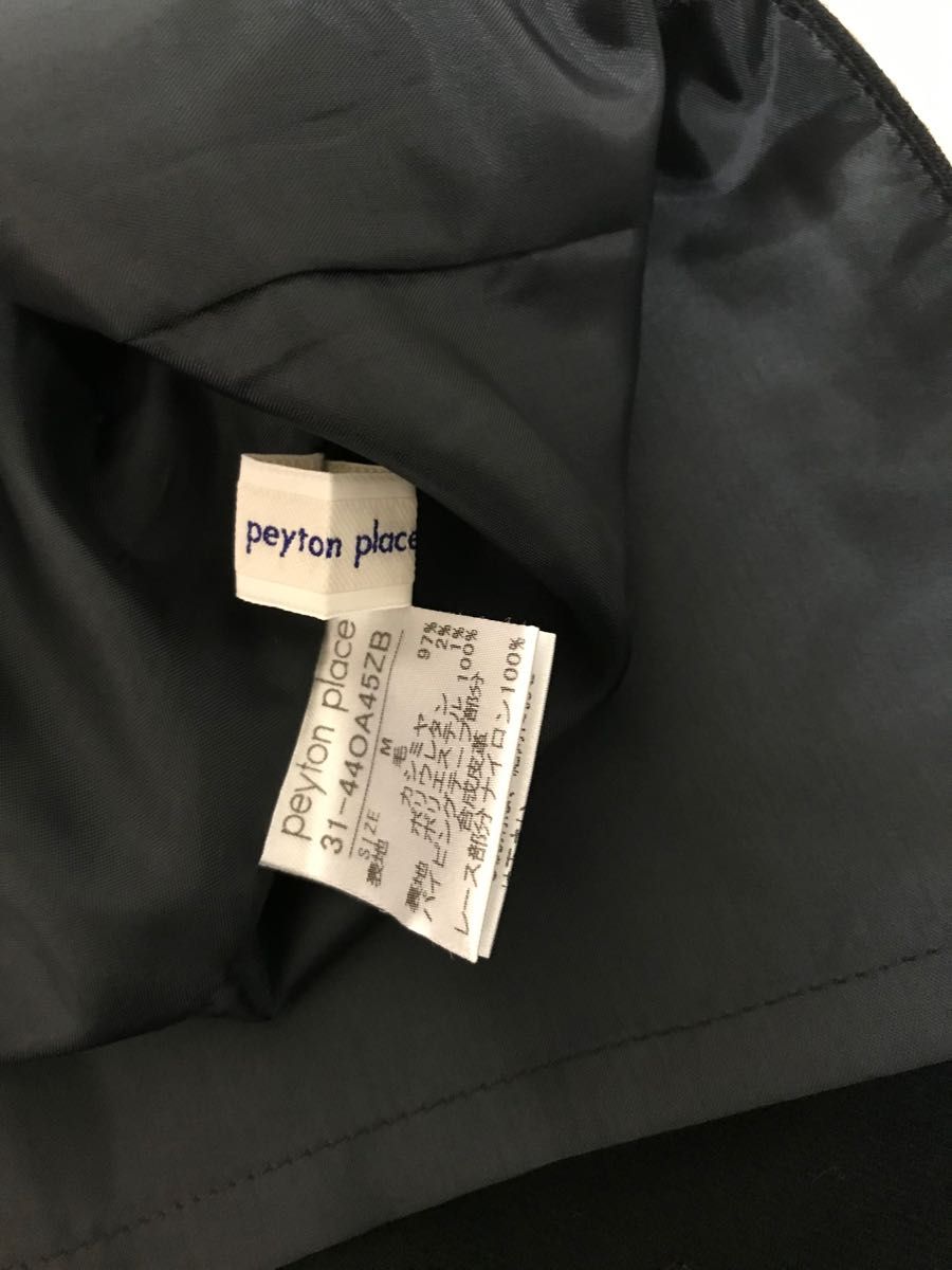 peyton place カシミア混ウールワンピース ペイトンプレイス M 黒 半袖