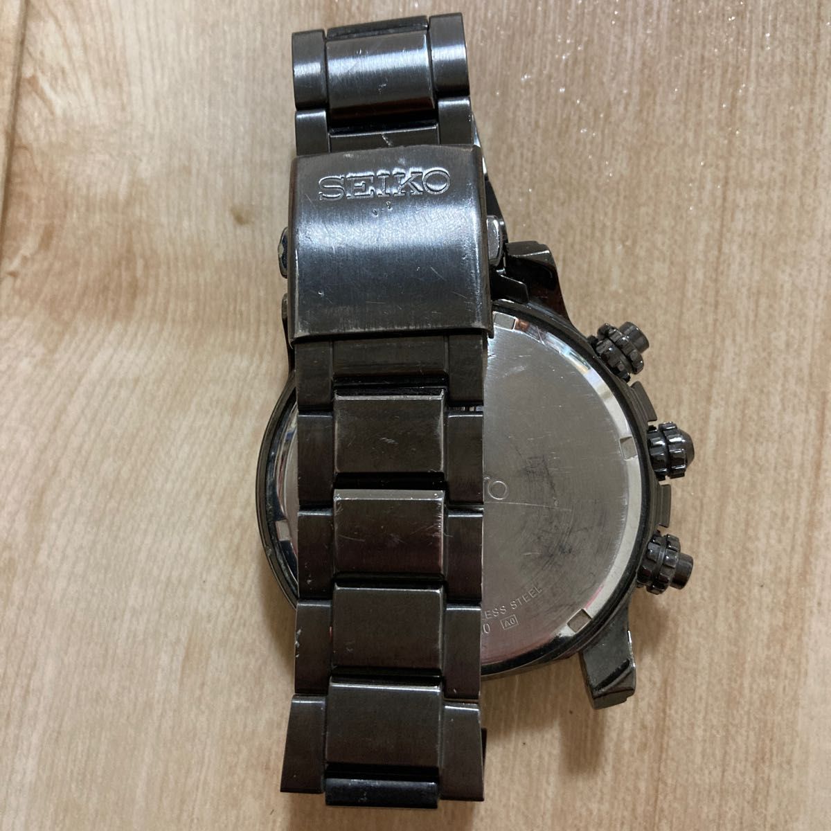 SEIKO ハワイ限定 メンズ ソーラー 腕時計 クロノグラフ ガンメタ