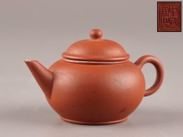 中国古玩 唐物 煎茶道具 朱泥 紫泥 中国宜製 款 紫砂壷 茶壷 急須 