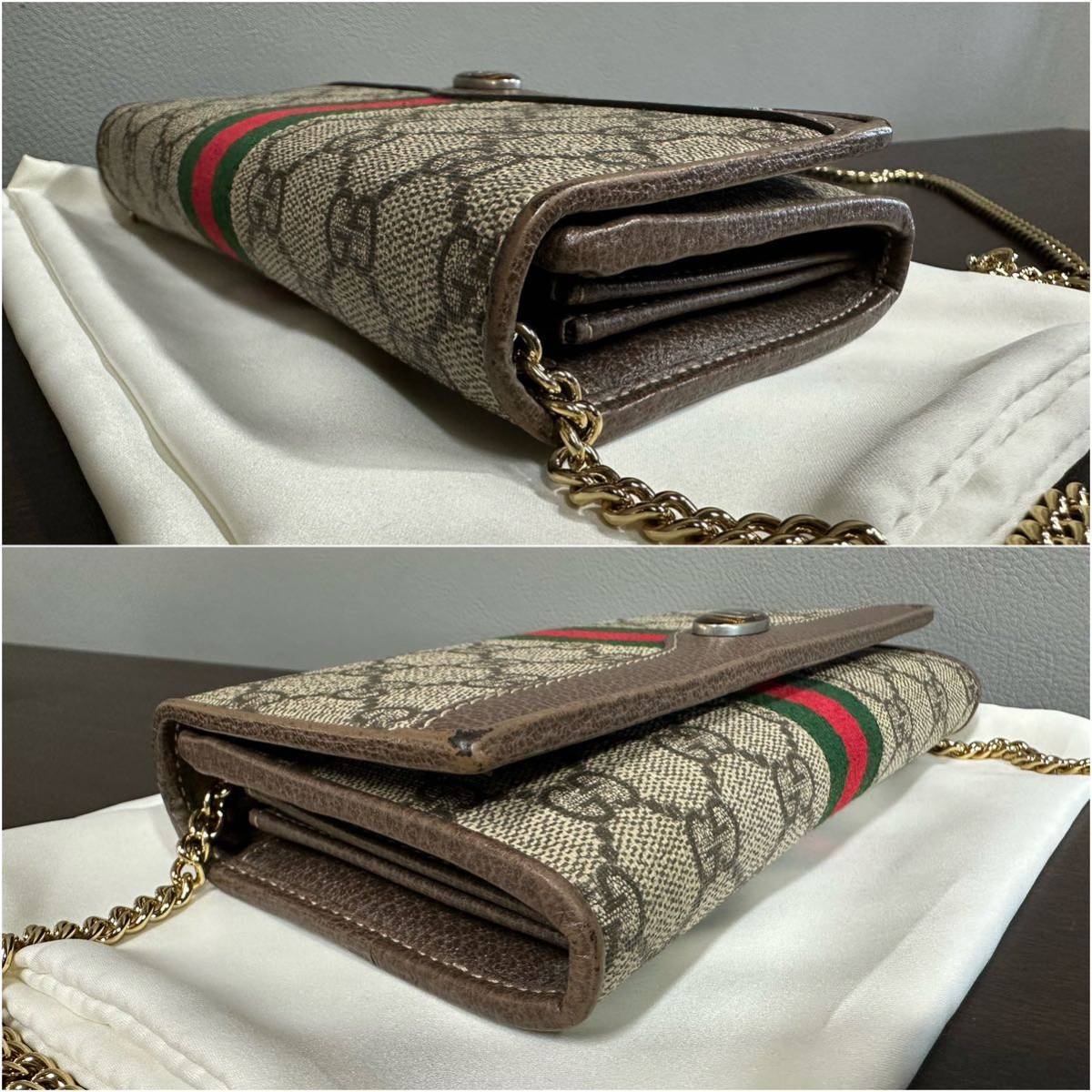 新作入荷新作 GUCCI グッチ チェーン ウォレット 長財布 GG柄