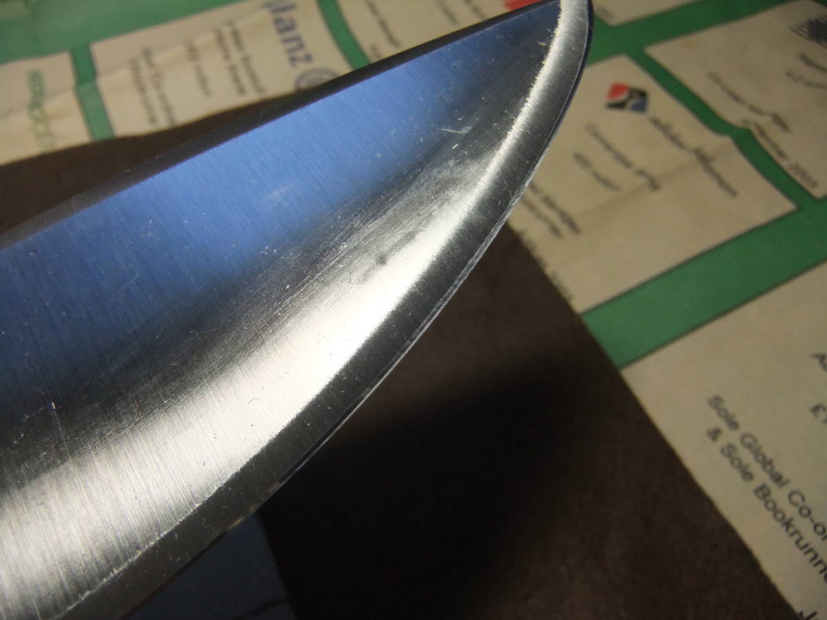 CONDOR「コンドル」Moonshiner。全長375ｍｍ。大型牛刀・山刀。1075鋼使用。ウォールナットハンドル。約35度本刃付済_画像9