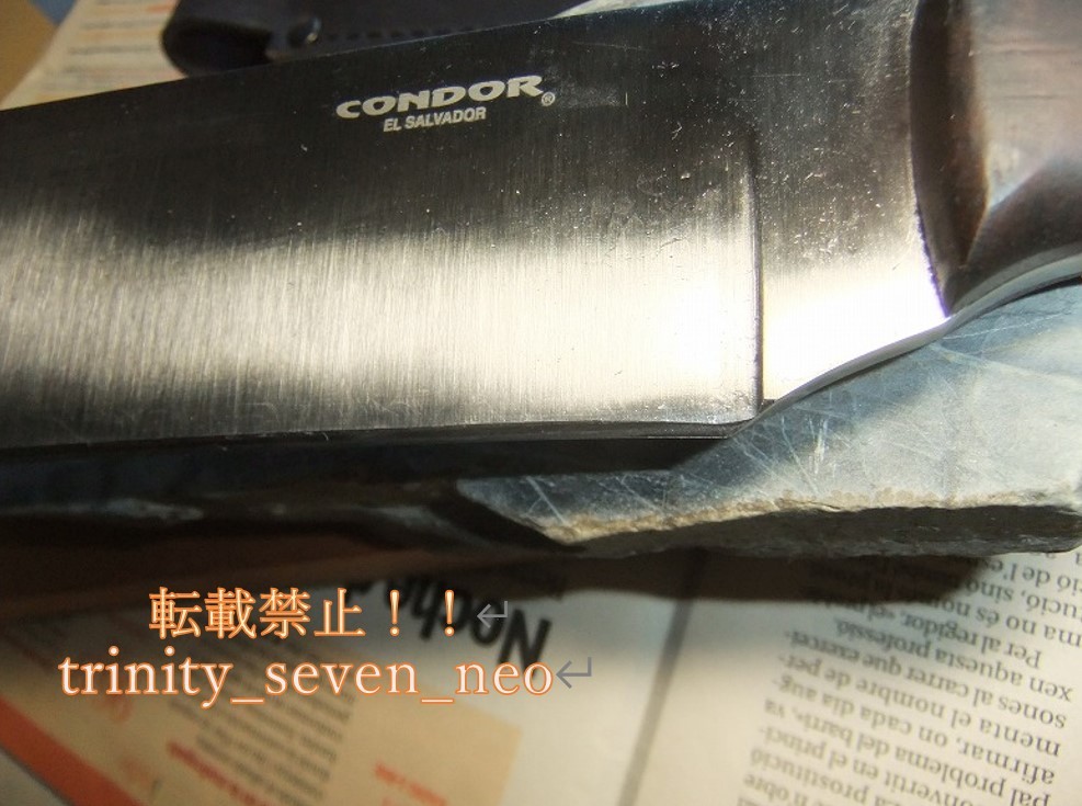 CONDOR 「Ironpath Bolo」大型山刀。刃渡り252ｍｍ[1075カーボン] 35度本刃付済。天然石使用。新品_画像7