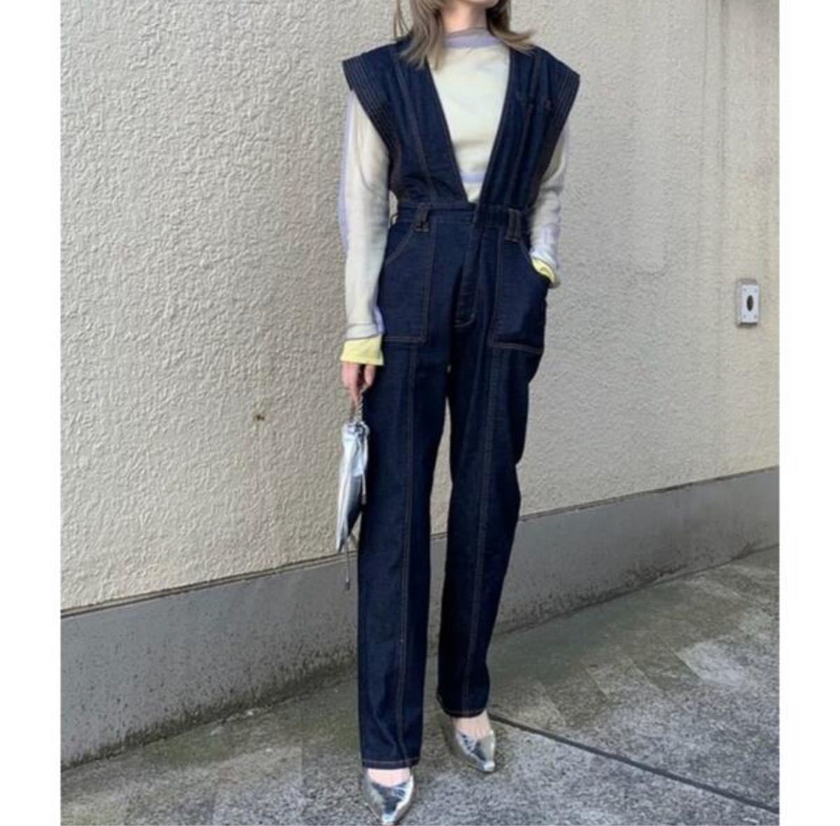 アメリヴィンテージ V NECK DENIM JUMPSUIT