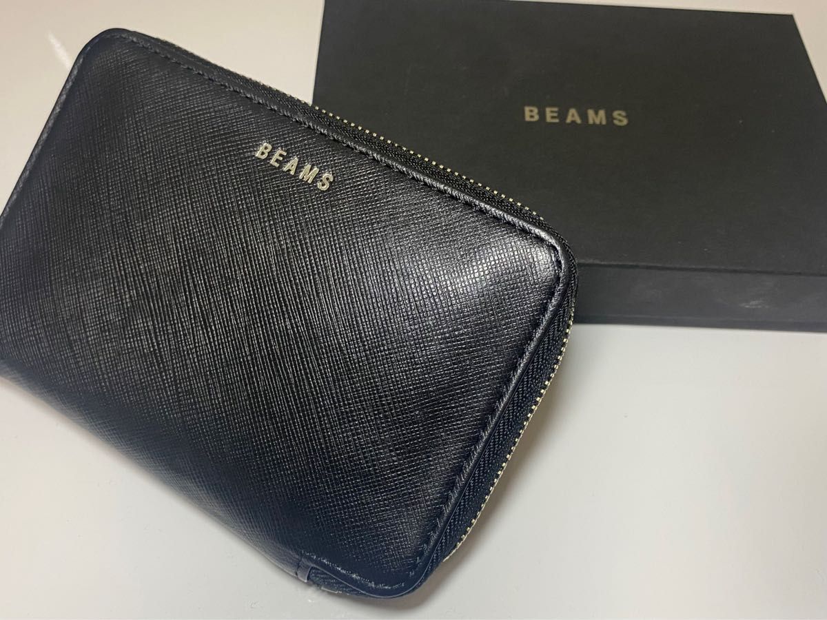 beams 財布 サイフ BEAMS / サフィアーノレザー ラウンド ジップ ウォレット