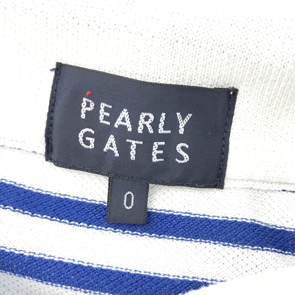PEARLY GATES パーリーゲイツ 半袖ポロシャツ 刺繍 ボーダー柄 ブルー系 0 [240001764785] ゴルフウェア レディース_画像6