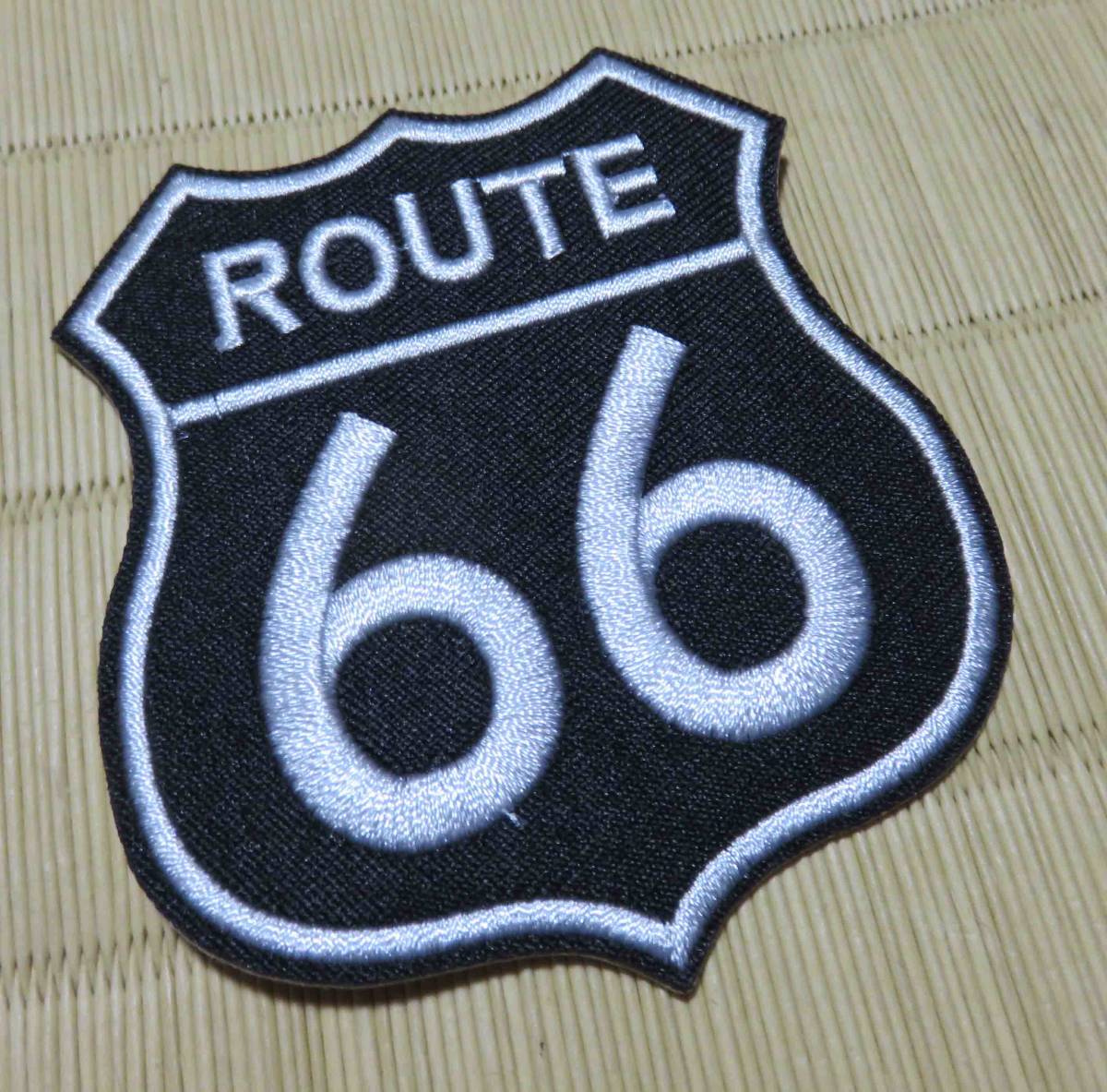 MD黒BK◆新品　ルート６６　国道66号線　Route 66　刺繍ワッペン（パッチ）◇北米仕様　アメリカ自動車　オートバイ◎ツーリング　ドライブ_画像4