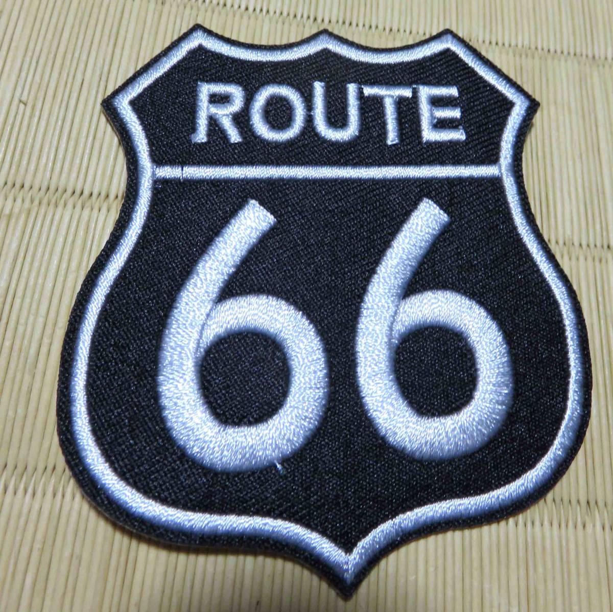 MD黒BK◆新品　ルート６６　国道66号線　Route 66　刺繍ワッペン（パッチ）◇北米仕様　アメリカ自動車　オートバイ◎ツーリング　ドライブ_画像5