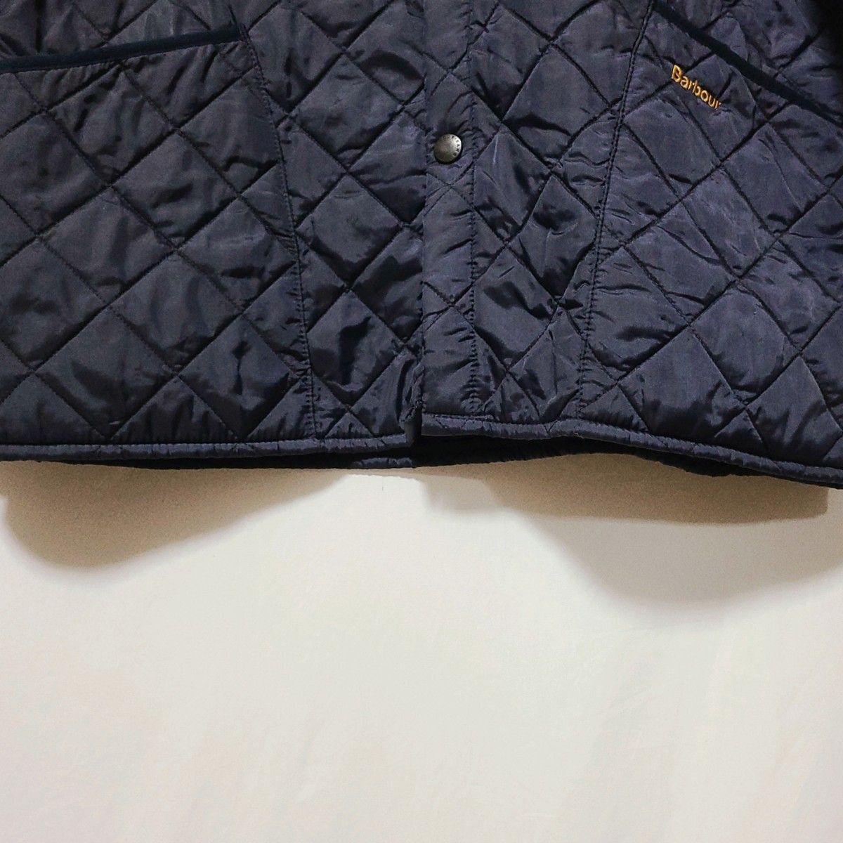 バブアー 刺繍ロゴ キルティングジャケット[M～L]キルト 襟コーデュロイ 中綿