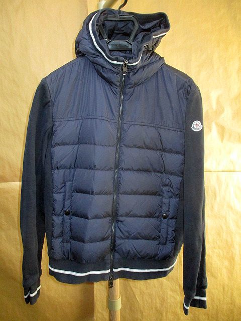 モンクレール MONCLER ダウン 切替 袖ワッペン フード パーカー