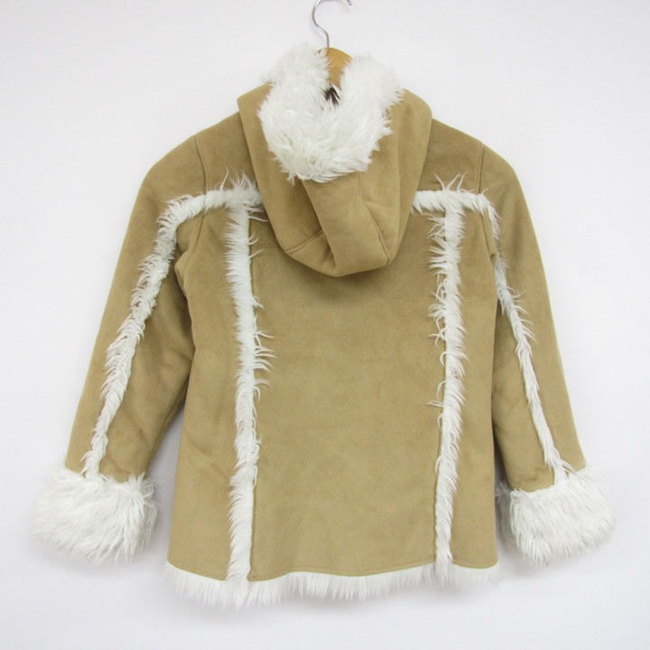  Gap fake fur casual jacket autumn winter outer for girl 130 size beige white Kids child clothes GAP