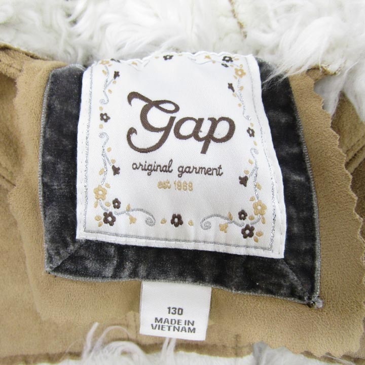  Gap fake fur casual jacket autumn winter outer for girl 130 size beige white Kids child clothes GAP