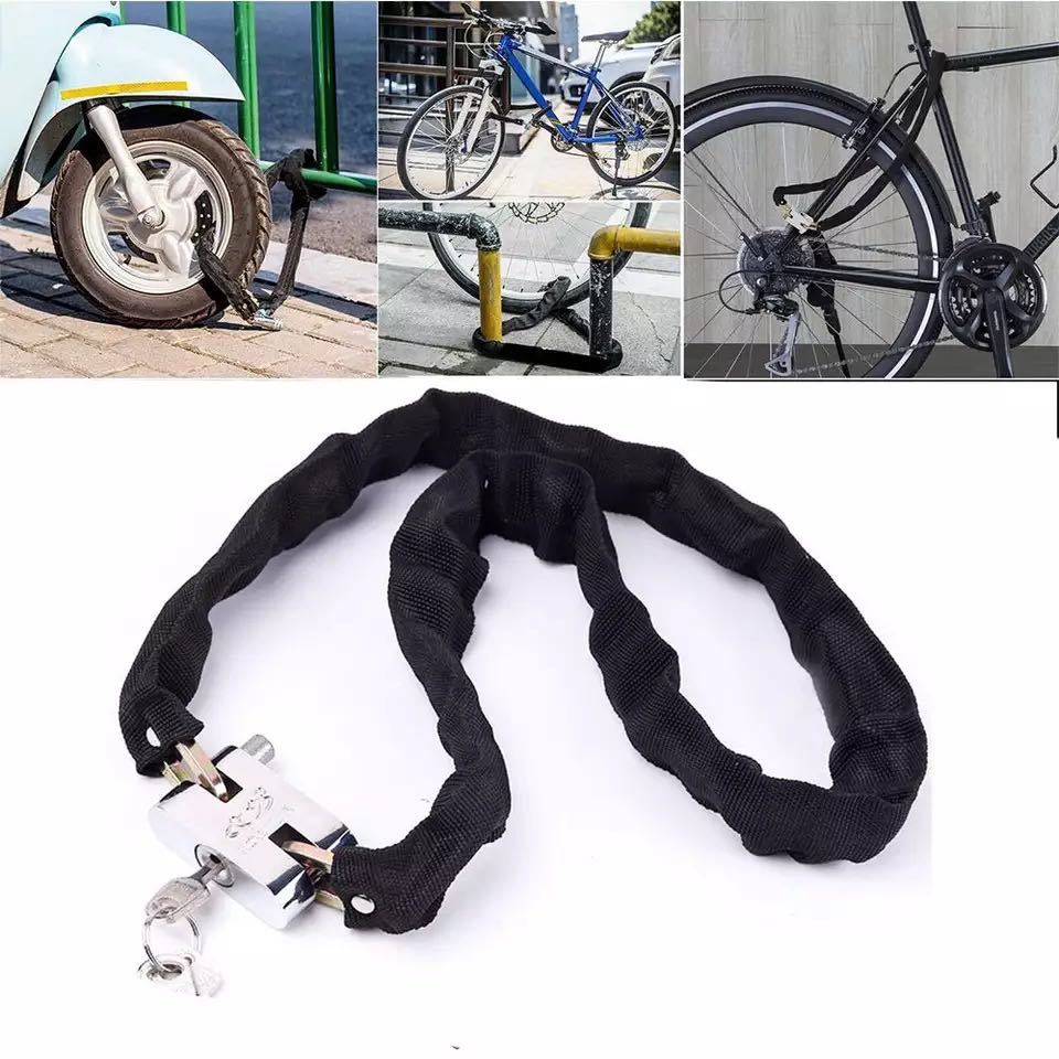 保証 バイク用 チェーンロック 85cm カギ3本付き 盗難防止 オートバイ 自転車 チェーンロック 6φ×1200mm 盗難防止の必需品
