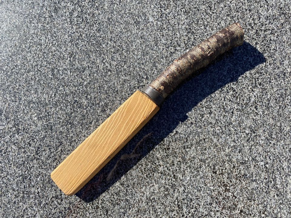 アウトドアナイフ　鉈　片刃　ハンドメイド　木製鞘　検　キャンピング　登山　トレッキング_画像3