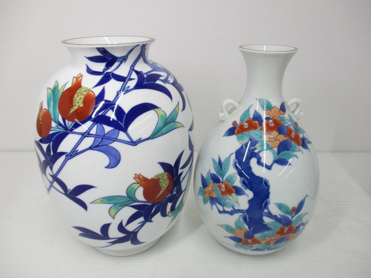 221091-047 Koransha ваза для цветов ваза белый фарфор с синим рисунком цветок map / пепельница и т.п. большое количество . суммировать 