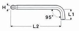 エイト/EIGHT テーパーヘッド(R) 特短 六角棒スパナ 単品 標準寸法 インチ(パックなし) TTR-3/8_画像2