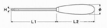 エイト/EIGHT ボールポイント 六角棒ドライバー 単品 樹脂ハンドル ミリ(吊り具付) BD-4_画像2