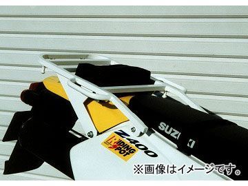 2輪 ライディングスポット リアキャリア 品番：P003-9974 ホワイト スズキ DR-Z400SM JAN：4520616785987_画像1