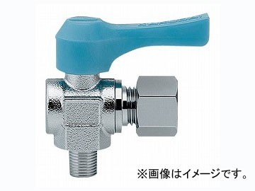 カクダイ アングル型ミニチュアボールバルブ 品番：651-856-1/4X6.0 JAN：4972353017904_画像1