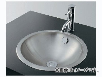 カクダイ ステンレス丸型洗面器 ヘアライン 品番：493-042 JAN：4972353493074_画像1