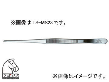 ケイバツール 多目的ストレートピンセット 先円・内溝付 230mm TS-MS-23_画像1