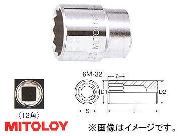 ミトロイ/MITOLOY 3/4(19.0mm) スペアソケット(スタンダードタイプ) 12角 65mm 6M-65_画像1