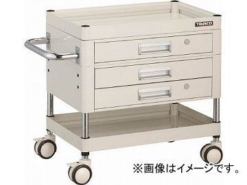 トラスコ中山/TRUSCO ファルコンワゴン 引出付 750X500 ウレタン双輪 YG色 FAW672XZDYG(4369297) JAN：4989999217759_画像1