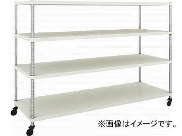 トラスコ中山 フェニックスラック 1800X600 4段 U車輪付 W色 PER-4664-U125-W(4845021)