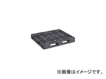 日本プラパレット プラスチックパレットLA-1311RR 片面四方差し 黒 LA1311RRBK_画像1