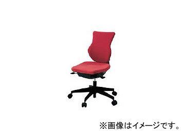 イトーキ/ITOKI 「カシコチェア」 肘無し 背裏ブラック張地 コーラル