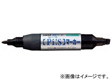 uni 油性ツインマーカー細字丸芯太字角芯 黒 PA152TR.24(7923937)_画像1