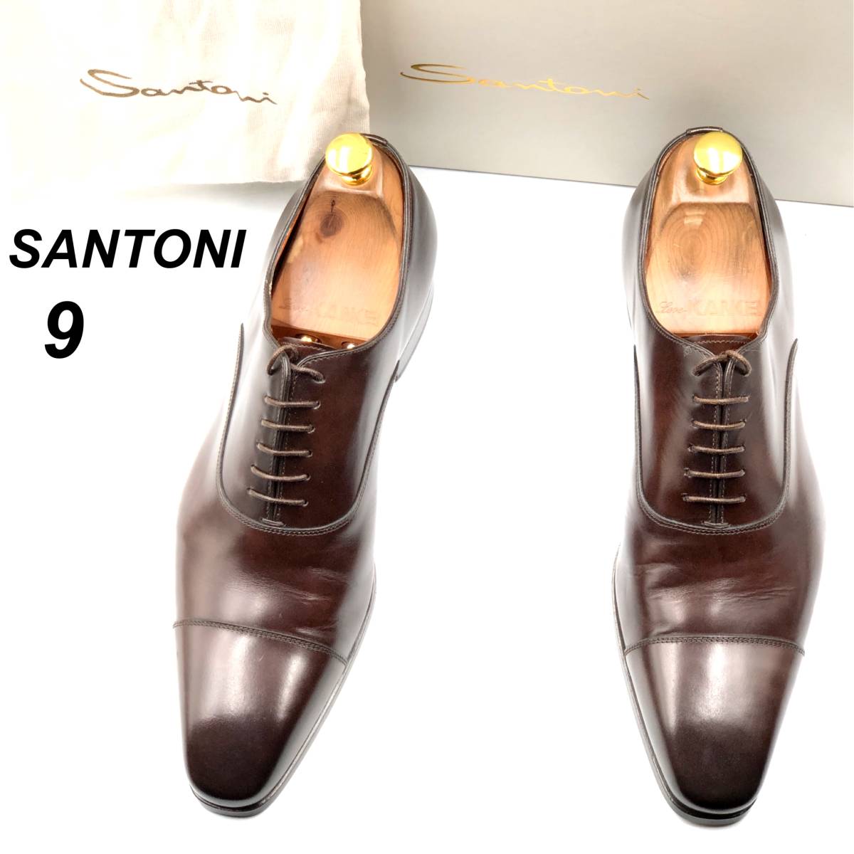 即決 未使用 SANTONI サントーニ 27cm 9 15004 メンズ レザーシューズ