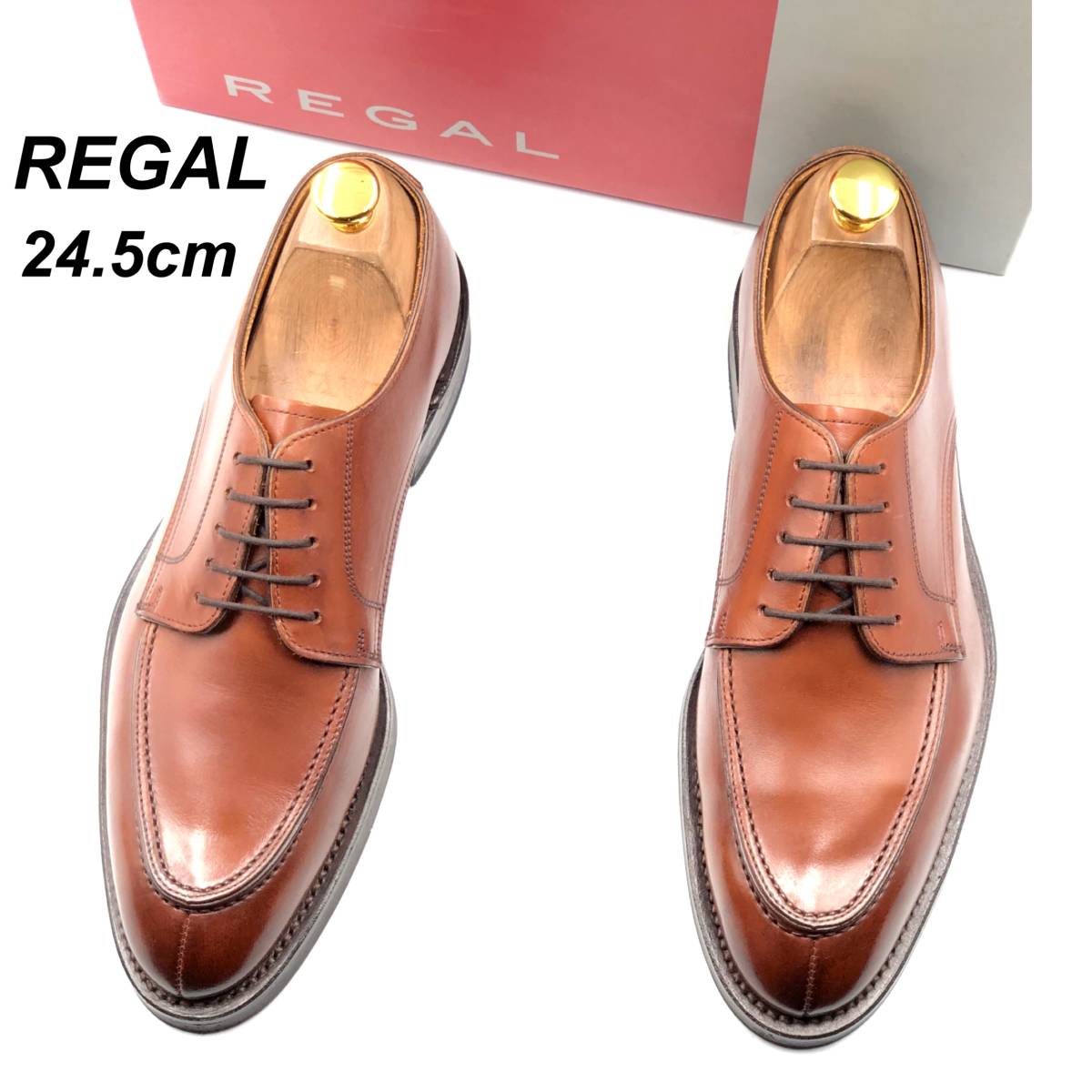 即決 未使用 REGAL リーガル 24.5cm 06TR メンズ レザーシューズ Vチップ 外羽根 茶 ブラウン 箱付 革靴 皮靴 ビジネスシューズ  - kenya-childvision.org