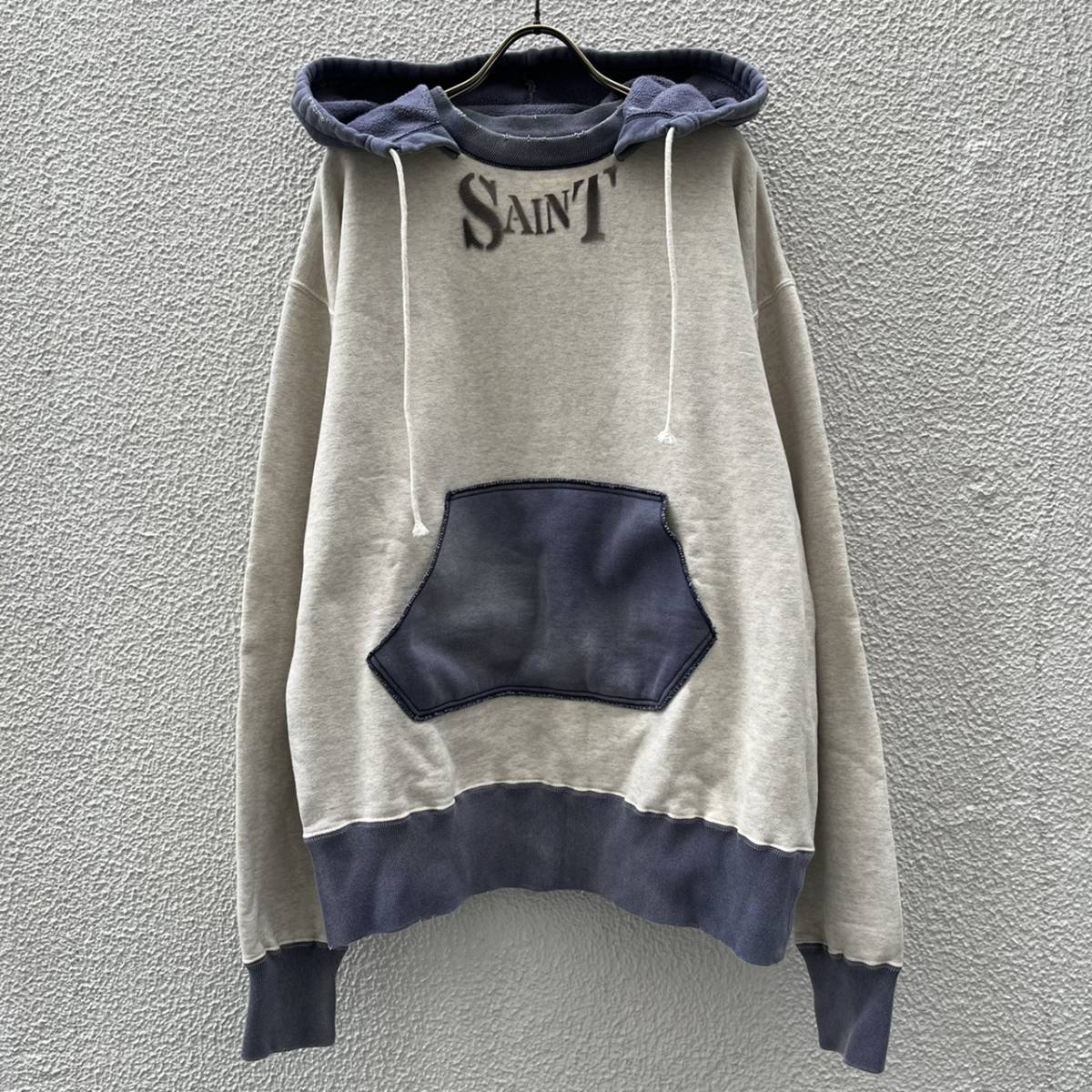 【送料無料】新品 激レア SANT Mxxxxxx セントマイケル Lサイズ ヴィンテージ加工 LOGO パーカー フーディ HOODIESTENCIL SANT MICHAEL