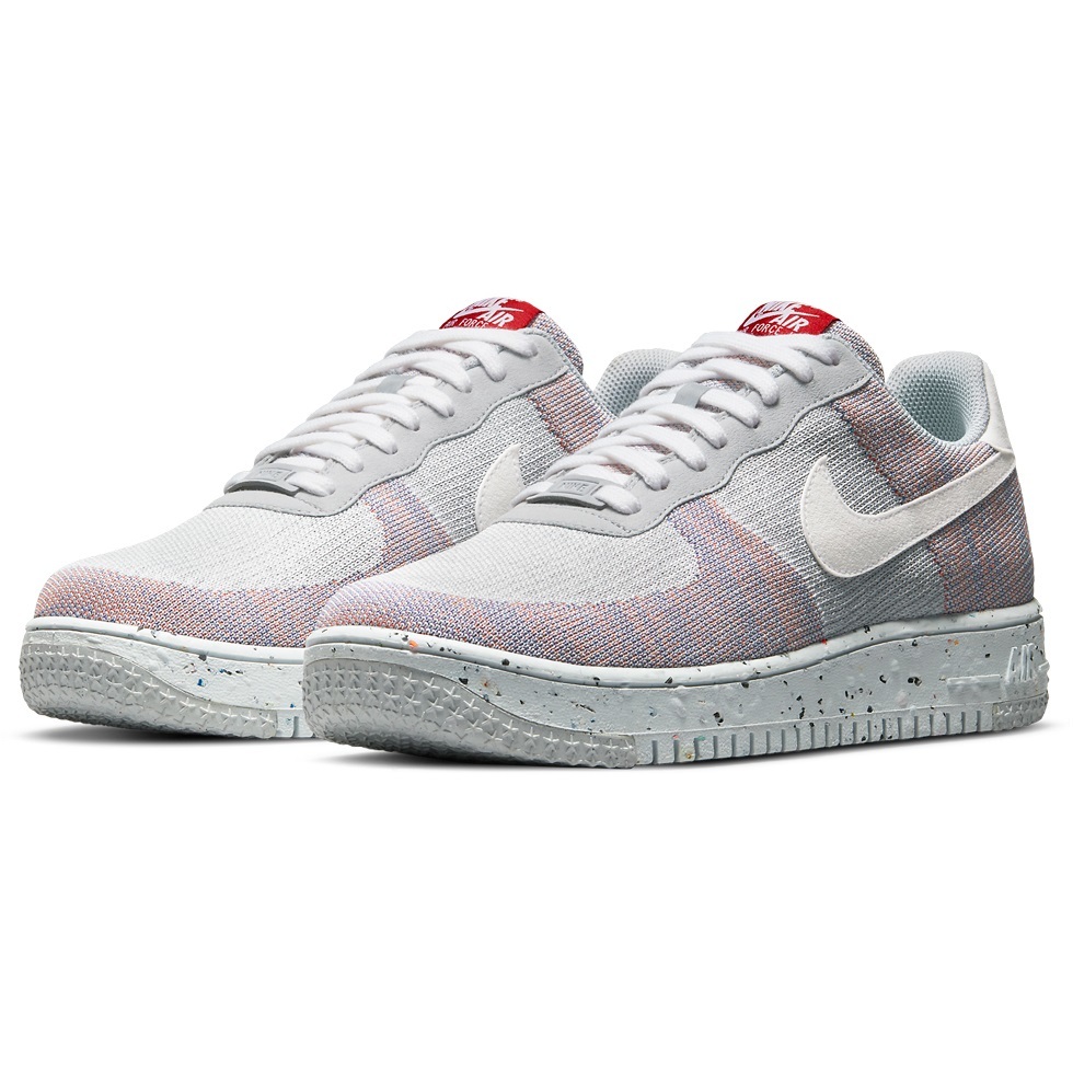 ☆NIKE AIR FORCE 1 CRATER FLYKNIT (GS) 灰/白/薄赤/青 24.0cm ナイキ エア フォース 1 クレーター フライニット GS DH3375-002