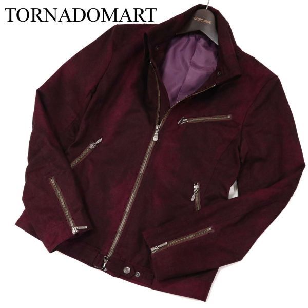 TORNADOMART トルネードマート 秋冬 マイクロスエード スタンドカラー シングル ライダース ジャケット Sz.LL メンズ G2T03523_A#N