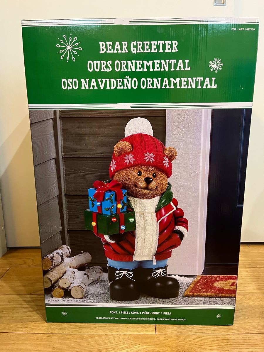 コストコ クリスマス クマのグリーター 高さ64cm 置き物 - 季節/年中行事