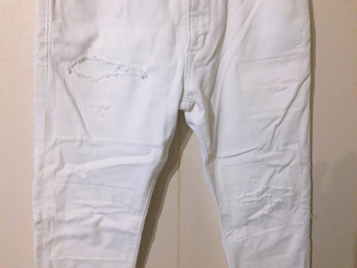 定価約3.5万 美品 ジュンハシモト × エドウィン junhashimoto × EDWIN CRUSH SKINNY クラッシュ スキニー デニムパンツ ジョグデニム S白_画像7