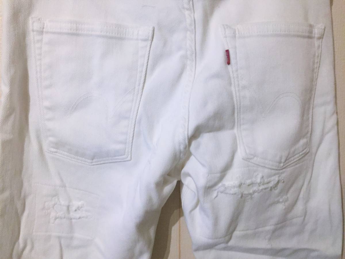 定価約3.5万 美品 ジュンハシモト × エドウィン junhashimoto × EDWIN CRUSH SKINNY クラッシュ スキニー デニムパンツ ジョグデニム S白_画像8