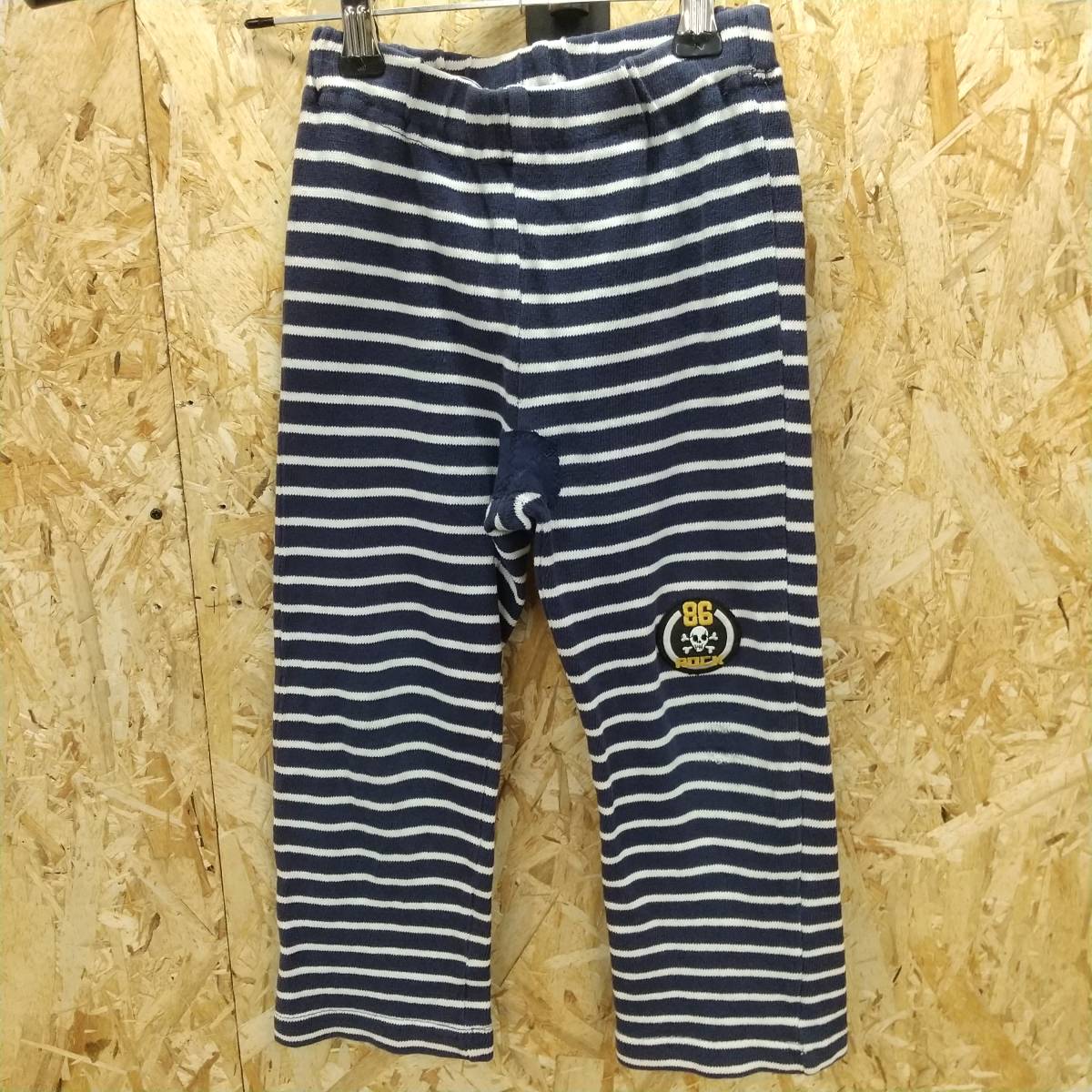 YC100[2003]JUNK STORE Junk store Denim pocket border pants bottoms child clothes Kids size 100[600102000007]