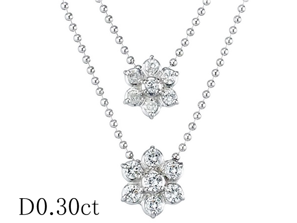 清水屋《送料無料》ダイヤモンド/0.30ct フラワーモチーフ 二重 ...