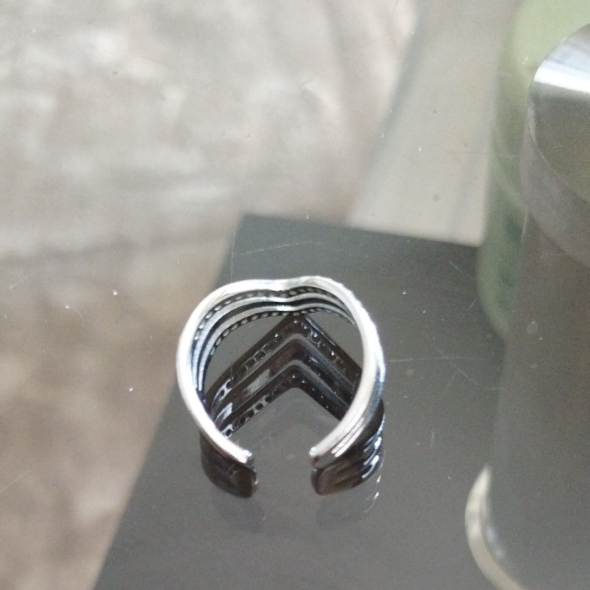 SILVER925リング指輪　Ｖ字型お洒落