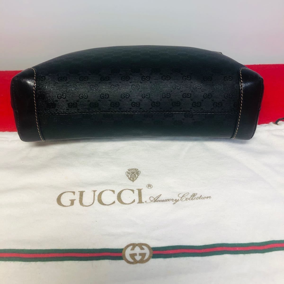 美品】☆Gucci マイクロGGビンテージショルダーバッグ 黒×ゴールド-