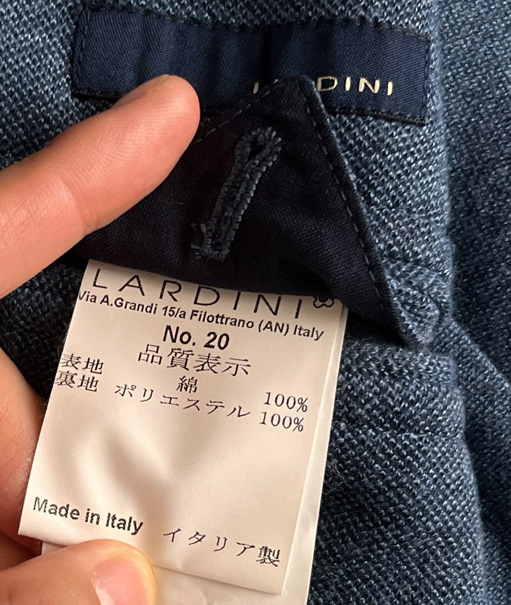 LARDINI ラルディーニ サイズ 44 テーラードジャケット ネイビー系 コットン 100% S〜M 織柄 イタリア製_画像6