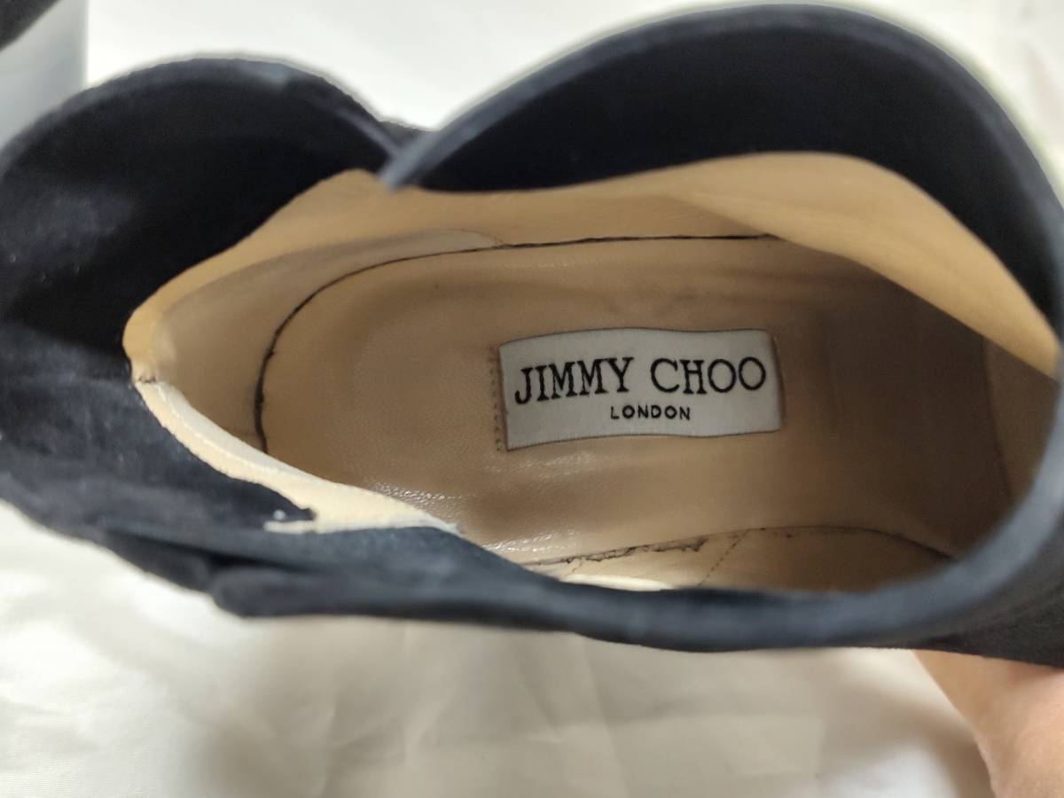 JIMMY CHOO スエード ショートブーツ ブラック 37_画像6