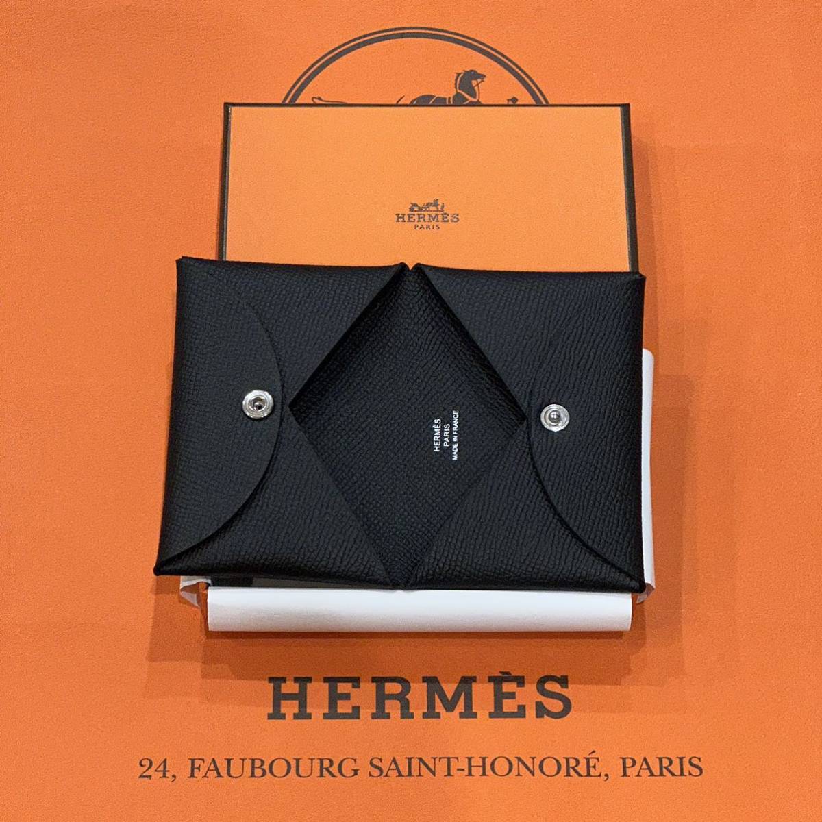 新品未使用 レア HERMES エルメス カルヴィ バスティア 2点セット ブラック コインケース カードケース 名刺入れ 財布 ケリー バーキン